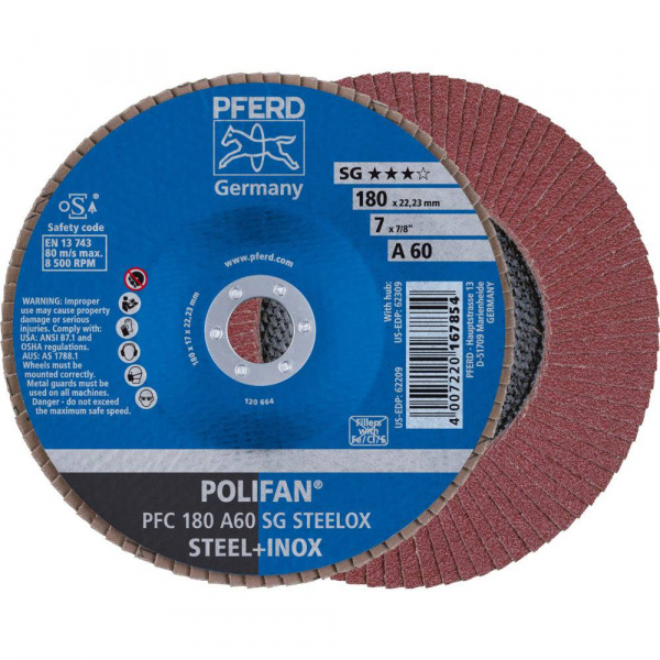 купить POLIFAN-Faecherscheibe PFC 180 A 60 SG STEELOX Pfer