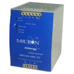 купить MD240-24A-1C Micron 240W x 24Vdc DIN-Rail mounted switching power supply