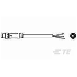 купить 1-2273002-3 TE Connectivity M8 Cable Assembly Single-Ended Male Straight / 5000 mm PVC Cable, 4 wire / Unshielded