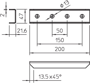 купить Элемент распорный 200х48х30 GVMS 4 ASV V2A OBO 1124681