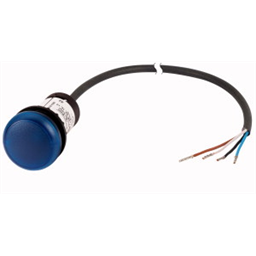 купить 185139 Eaton Indicator light, classic, flat, blue, 24 V AC/DC, cable (black) with non-terminated end, 4 pole, 1 m