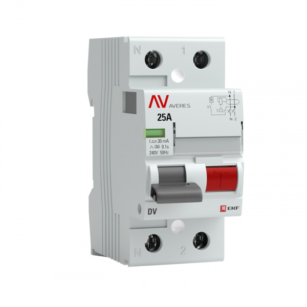 купить Выключатель дифференциального тока (УЗО) 2п 63А 300мА тип AC DV AVERES EKF rccb-2-63-300-ac-av