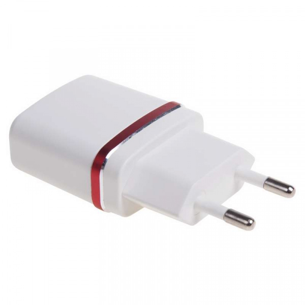 купить Устройство зарядное сетевое USB (СЗУ) (5В 1000мА) бел. с красн. полоской Rexant 18-2211