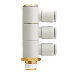 купить KQ2VT08-03NP SMC KQ2VT, One-touch Fitting White Color - Triple Universal Male Elbow