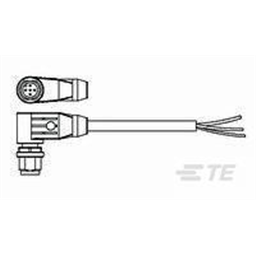 купить 2273100-4 TE Connectivity M12 Cable Assembly Single-Ended Male Right Angle / 10000 mm PUR Cable, 5 wire / Shielded