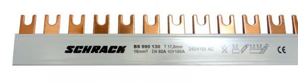 купить BS990130 Schrack Technik Gabel-Einzelverschienung U-4-L2 16mm², 1m