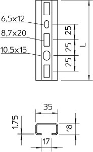 купить Рейка профильная 35х18 L2000 1268 SL 2M FS (дл.2м) OBO 1104454