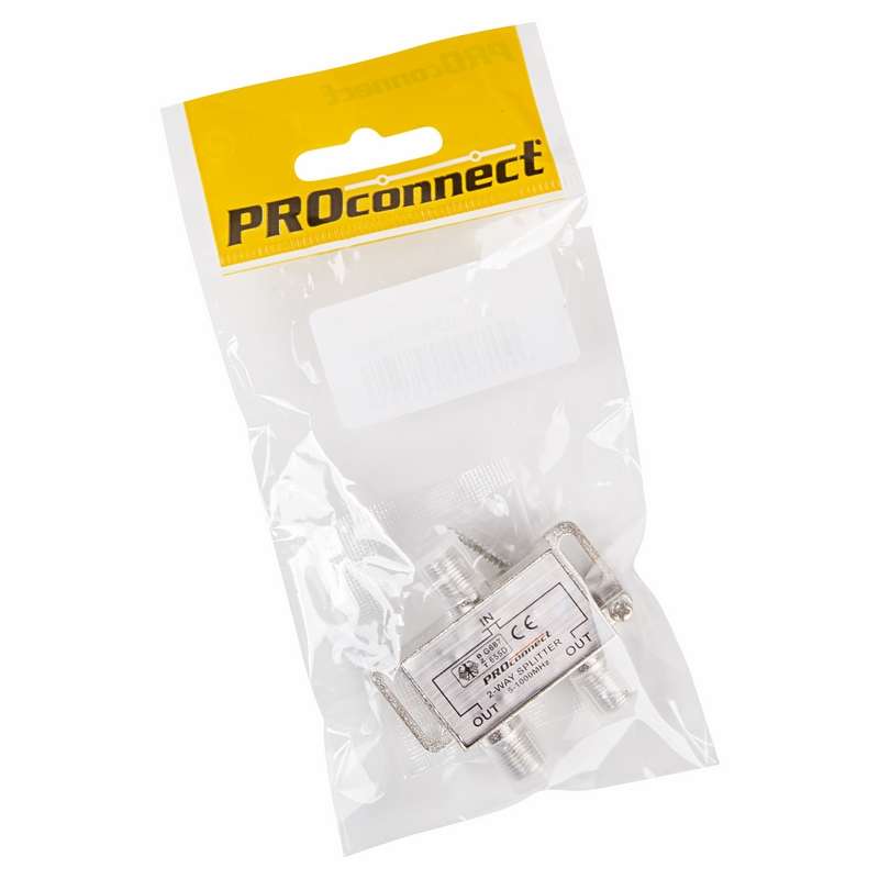 купить Делитель ТВх2 под F разъем 5-1000МГц (инд. упак.) PROCONNECT 05-6021-9