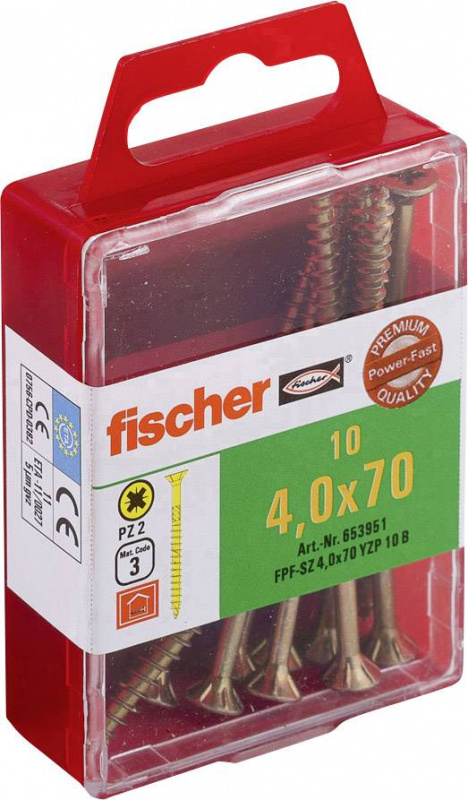 купить Fischer  653951 Senkkopfschrauben 4 mm 70 mm Kreuz