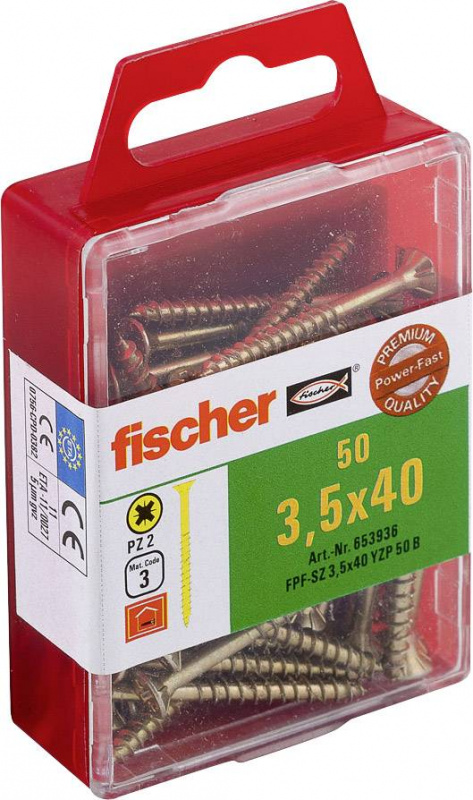 купить Fischer  653936 Senkkopfschrauben 3.5 mm 40 mm Kre