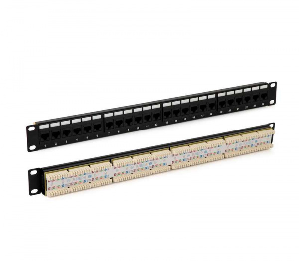 купить Патч-панель PP3-19-48-8P8C-C5E-110D 19дюйм. 2U 48 порт. RJ45 кат. 5e Dual IDC ROHS черн. Hyperline 246100