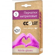купить Перчатки одноразовые EcoLat нитрил розовые р-р S 10 шт./уп.