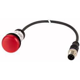 купить 185136 Eaton Indicator light, classic, flat, red, 24 V AC/DC, cable (black) with m8 plug, 4 pole, 1 m