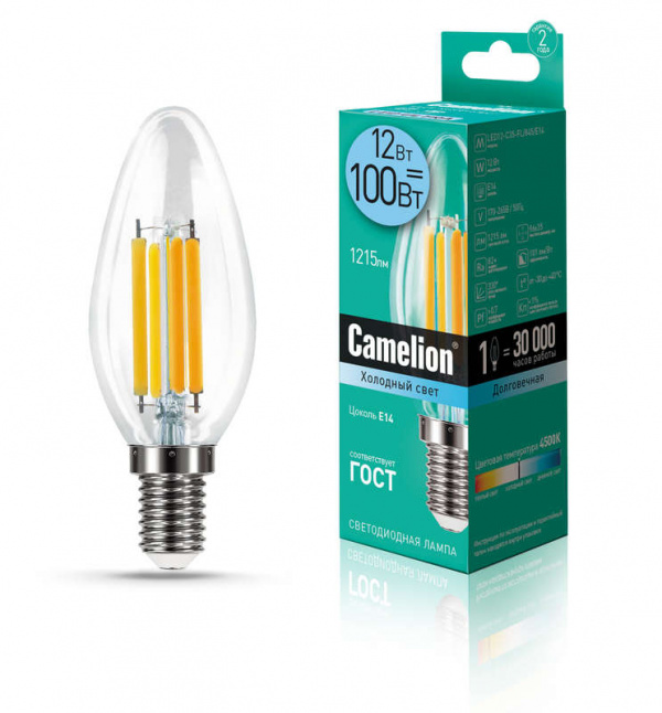купить Лампа светодиодная LED12-C35-FL/845/E14 12Вт 220В Camelion 13709