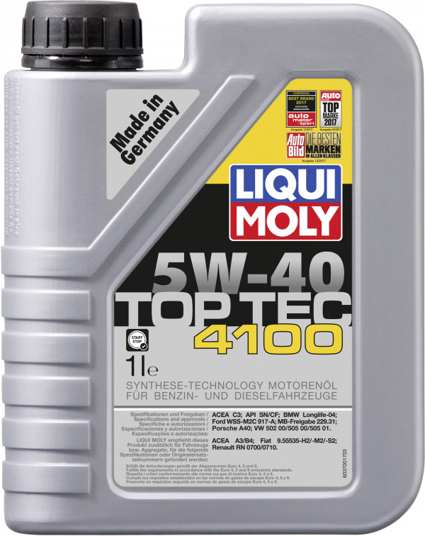 купить Liqui Moly TOP TEC 4100 5W-40 3700 Leichtlaufmotor