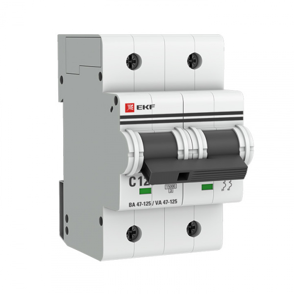 купить Выключатель автоматический модульный 2п D 80А 15кА ВА 47-125 EKF mcb47125-2-80D
