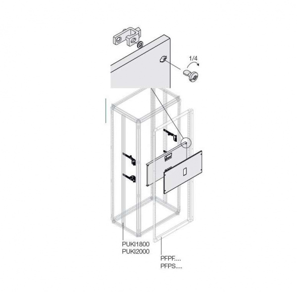 купить Комплект верт. XT2 3-4P выкат. мотор. W=600мм ABB 1STQ007938A0000