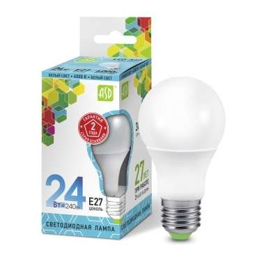 купить Лампа светодиодная LED-A60-standard 24Вт грушевидная 230В E27 4000К 2160Лм ASD 4690612014272