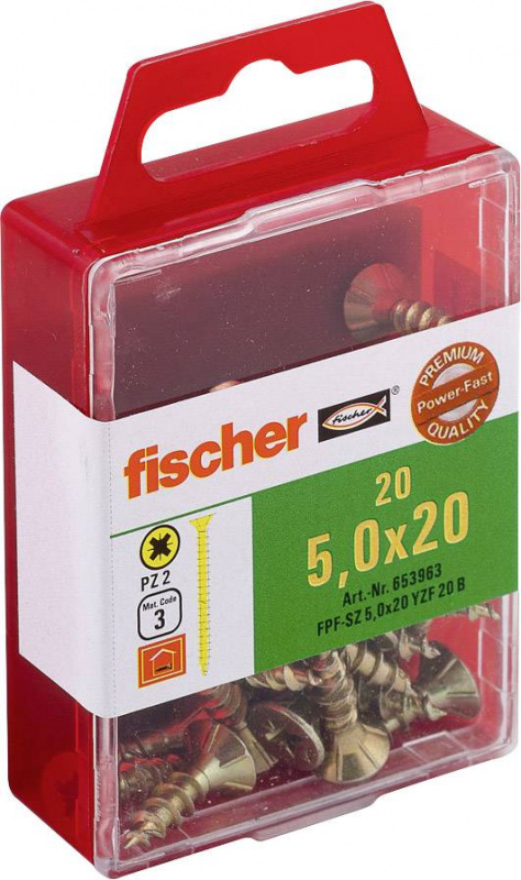 купить Fischer  653963 Senkkopfschrauben 5 mm 20 mm Kreuz