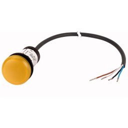 купить 185148 Eaton Indicator light, classic, flat, yellow, 24 V AC/DC, cable (black) with non-terminated end, 4 pole, 3.5 m