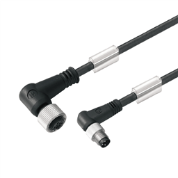 купить 1906330100 Weidmueller Sensor-actuator Cable (assembled) / Sensor-actuator Cable (assembled), Connecting line, M12 / M8, No. of poles: 3, Cable length: 1 m, pin, 90° - socket 90°