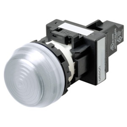 купить M22N-BG-TWA-WB Omron Indicator (Cylindrical 22-dia.), Cylindrical type (22/25 mm dia.), Plastic semi-spherical, Lighted, LED, White, 12 VAC/VDC, Screw terminal (M3.5), IP66