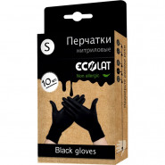 купить Перчатки одноразовые EcoLat нитрил черные р-р S 10 шт./уп.