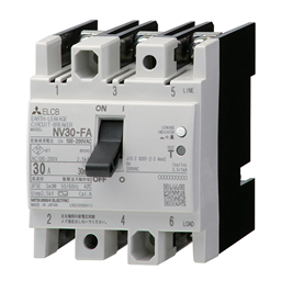 купить NV30-FA_3P_020A_30mA_F Mitsubishi Earth Leakage Circuit Breaker 3-Pole 20A 30mA Front connection type