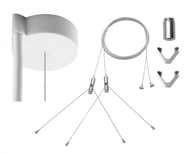 купить LI99001722 Schrack Technik Seilabhängung Set mit runder Deckenrosette für SAR LED, weiß