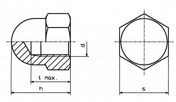 купить TOOLCRAFT M6 D1587-POLY 194793 Sechskant-Hutmutter