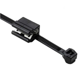 купить 156-00862 HellermannTyton Cable Tie & Edge Clip, Out. Serr., 8.0", EC5B, Panel Thick 1.0–3.0 mm, 50lb, PA66HS, Black, 500/bag