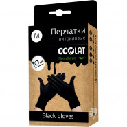купить Перчатки одноразовые EcoLat нитрил черные р-р M 10 шт./уп.