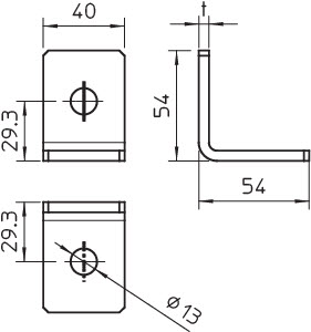 купить Пластина соединительная 54х54х40х4 GMS 2 VW 90 V2A OBO 1124699