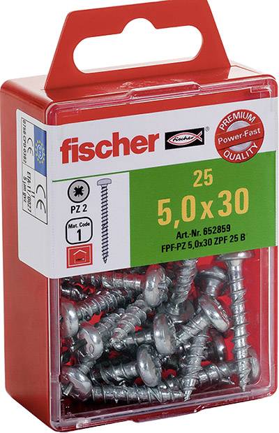 купить Fischer  652860 Senkkopfschrauben 5 mm 40 mm Kreuz