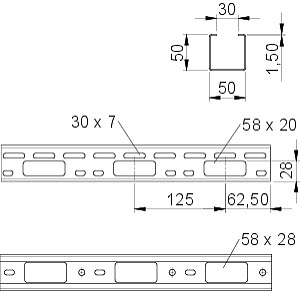 купить Мини-канал 50х50 L3000 нержавеющая сталь 1.5мм AZK 050 VA4571 OBO 6075152