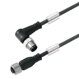 купить 9457390400 Weidmueller Sensor-actuator Cable (assembled) / Sensor-actuator Cable (assembled), Connecting line, M12 / M12, No. of poles: 3, Cable length: 4 m, pin, straight - socket, 90°