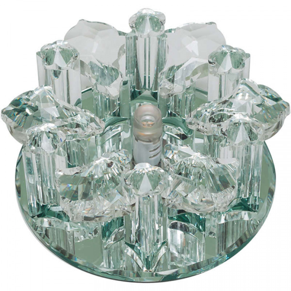 купить Светильник декоративный встраиваемый DLS-F121 G4 GLASSY/CLEAR "Fiore" без лампы G4 основание стекло цвет зеркальный отделка кристалл прозр. Fametto 10639