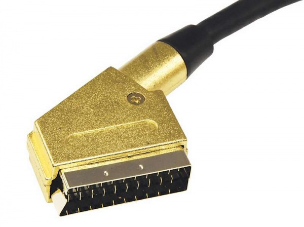 купить Шнур SCART Plug - SCART Plug 21pin 3м (gold-gold) металл Rexant 17-1115-1