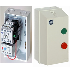 купить 109-C09VKJE1D-1 Allen-Bradley IEC Enclosed Non-Reversing Non-Combination Starter / Max Ie=9A, 3-Phase / With START (Green) and STOP (Raised Red) Push Buttons