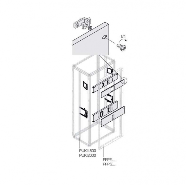 купить Комплект T5 3/4P PLUG поворот. рук. 400А W=800мм ABB 1STQ007874A0000