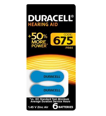 купить Элемент питания для слуховых аппаратов ZA675-6BL (блист.6шт) Duracell Б0039182