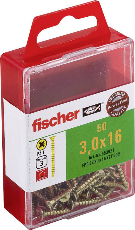 купить Fischer  653921 Senkkopfschrauben 3 mm 16 mm Kreuz