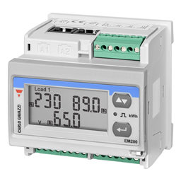 купить EM28072DMV53X2SX Carlo Gavazzi Multiple energy analyser  with built-in configuration key-pad and LCD data displaying capable to measure the consumed energy (and other electrical parameters) by up two three-phase loads or by up to six single-phase loads, d