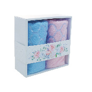 купить Набор махровых полотенец Дрезден 50х80 2шт. в коробке, голубое/розовое