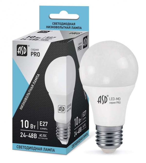 купить Лампа светодиодная низковольтная LED-MO-24/48В-PRO 10Вт 24-48В E27 4000К 800Лм ASD 4690612006987
