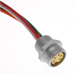 купить MINH-4FRM-3 Mencom PVC Discrete Wire - 600V - 15A - 14 AWG - NA Color Code / 4 Poles Female Front Mount Receptacle with Male Thread 3 ft