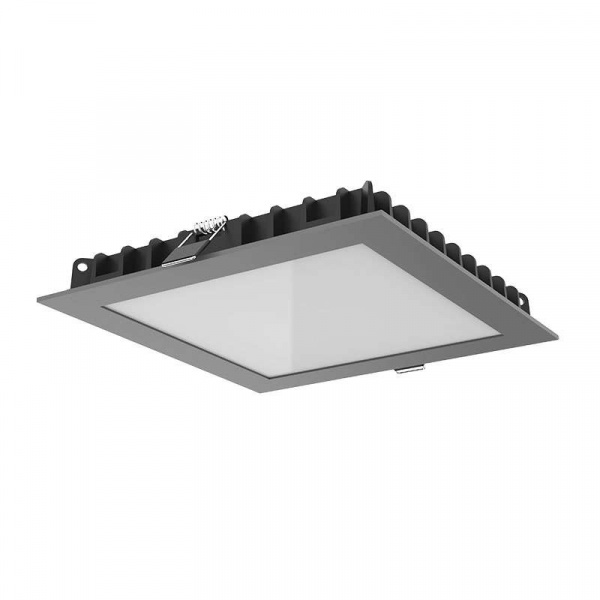 купить Светильник светодиодный Downlight 200х200х25 25Вт 3000К IP44 встроен. квадратный RAL7045 сер. мат. VARTON V1-R0-H0342-10000-4402530