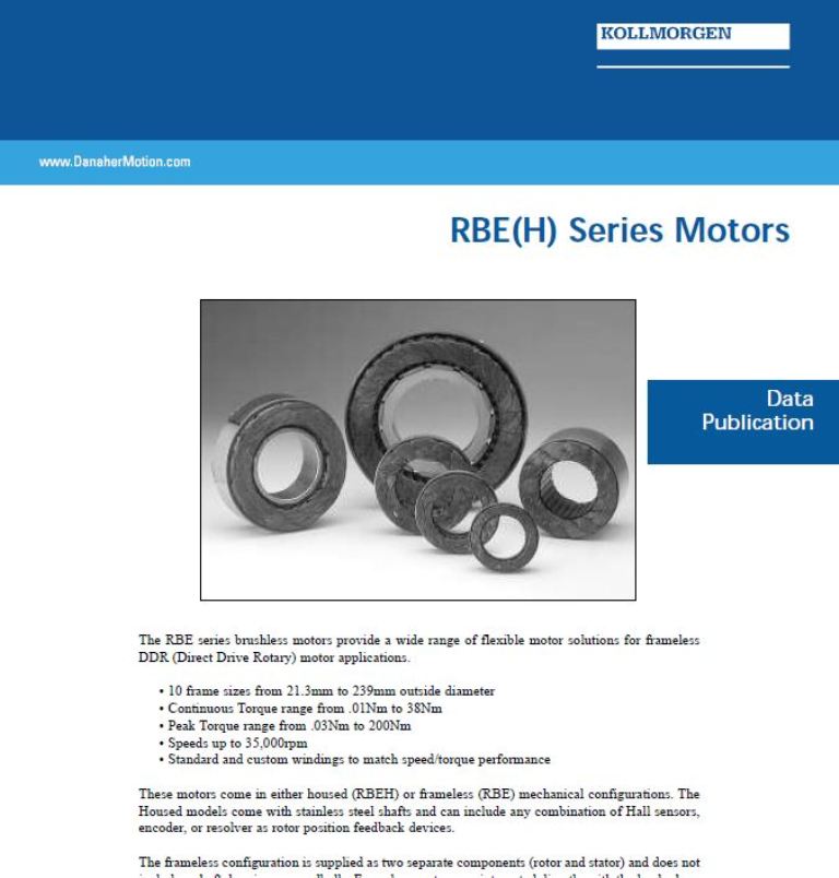 Встраиваемые и бескаркасные электродвигатели RBE RBEH_англ