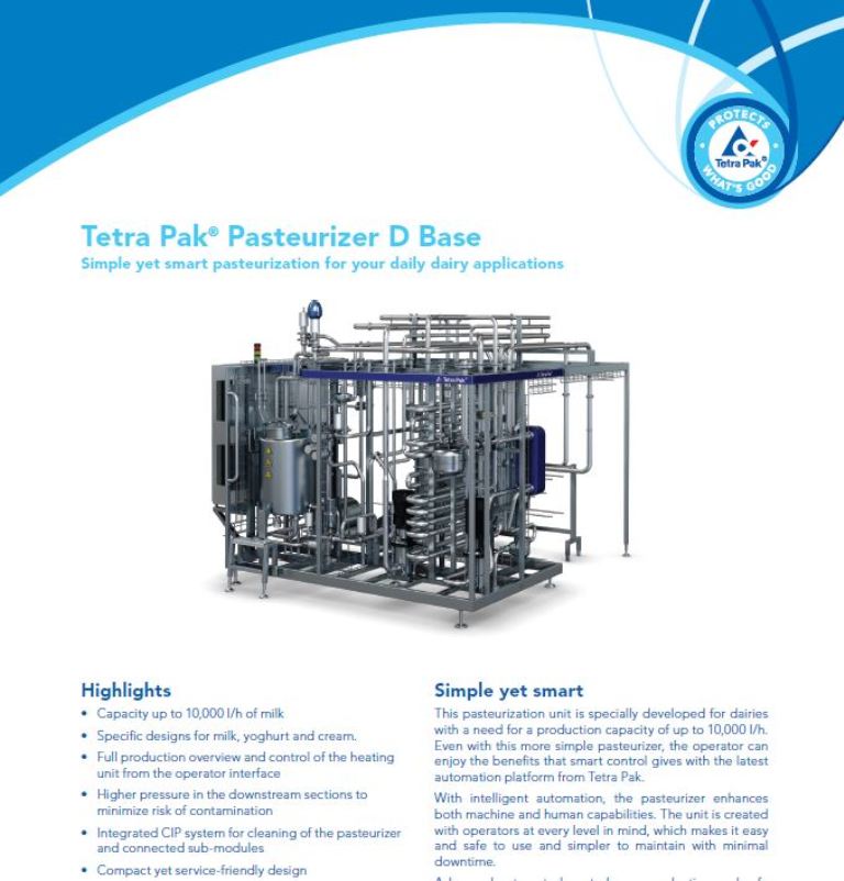 Пастеризатор Tetra Pak® D Base_англ