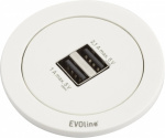 EVOline 159280001300 Tischsteckdose 2fach Weiss